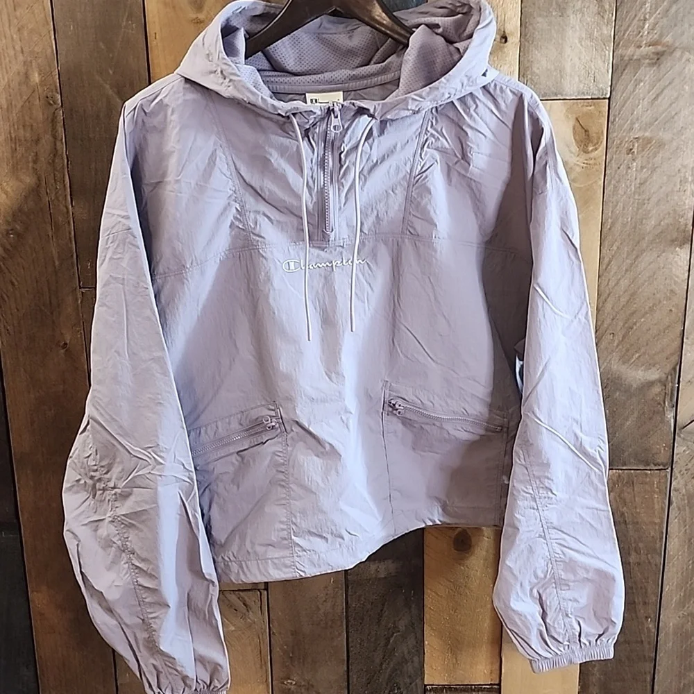 Champion Urban Outfitters  Hooded Anorak Jacket Purple Size SMALL - Picture 2 of 6